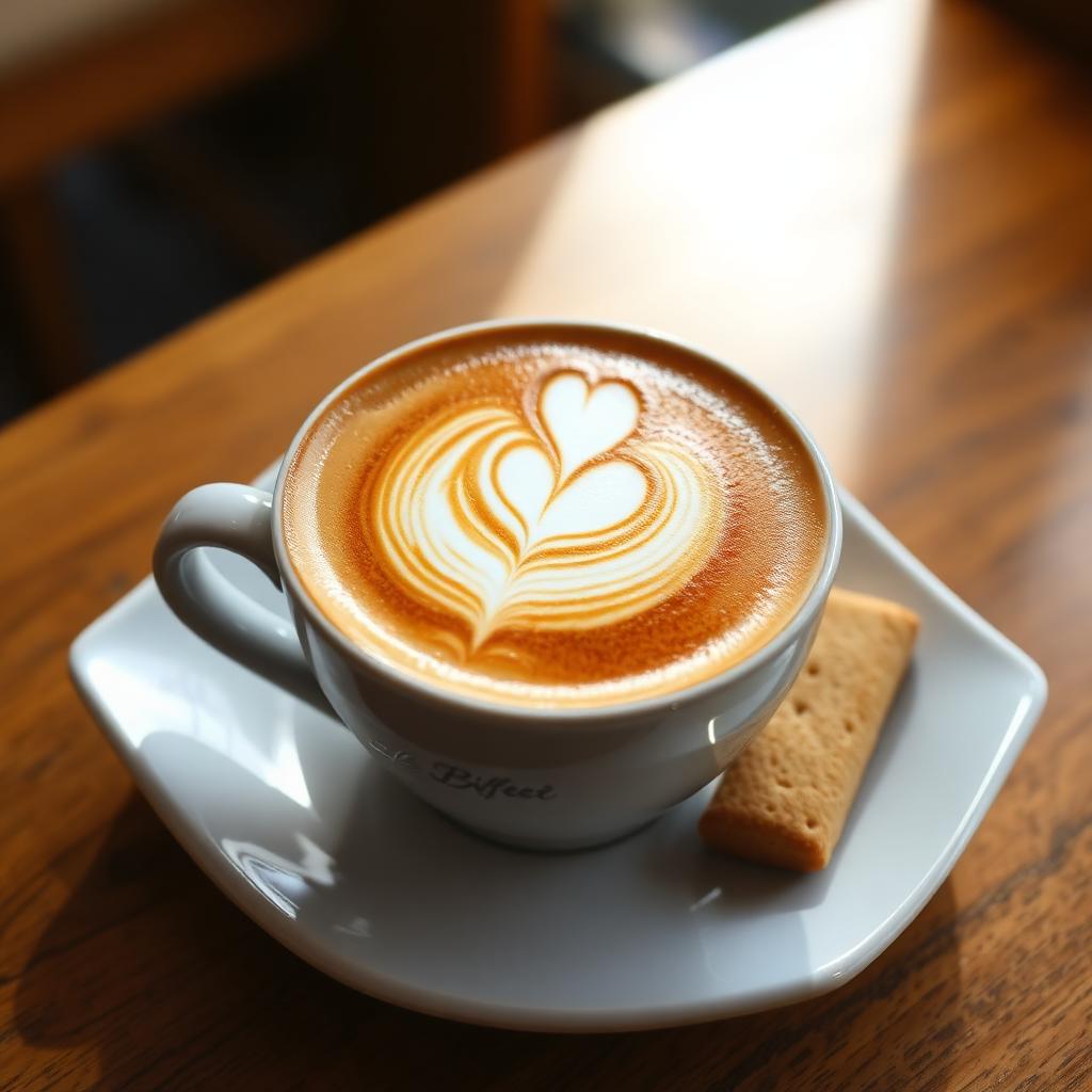 Café de especialidad con arte latte