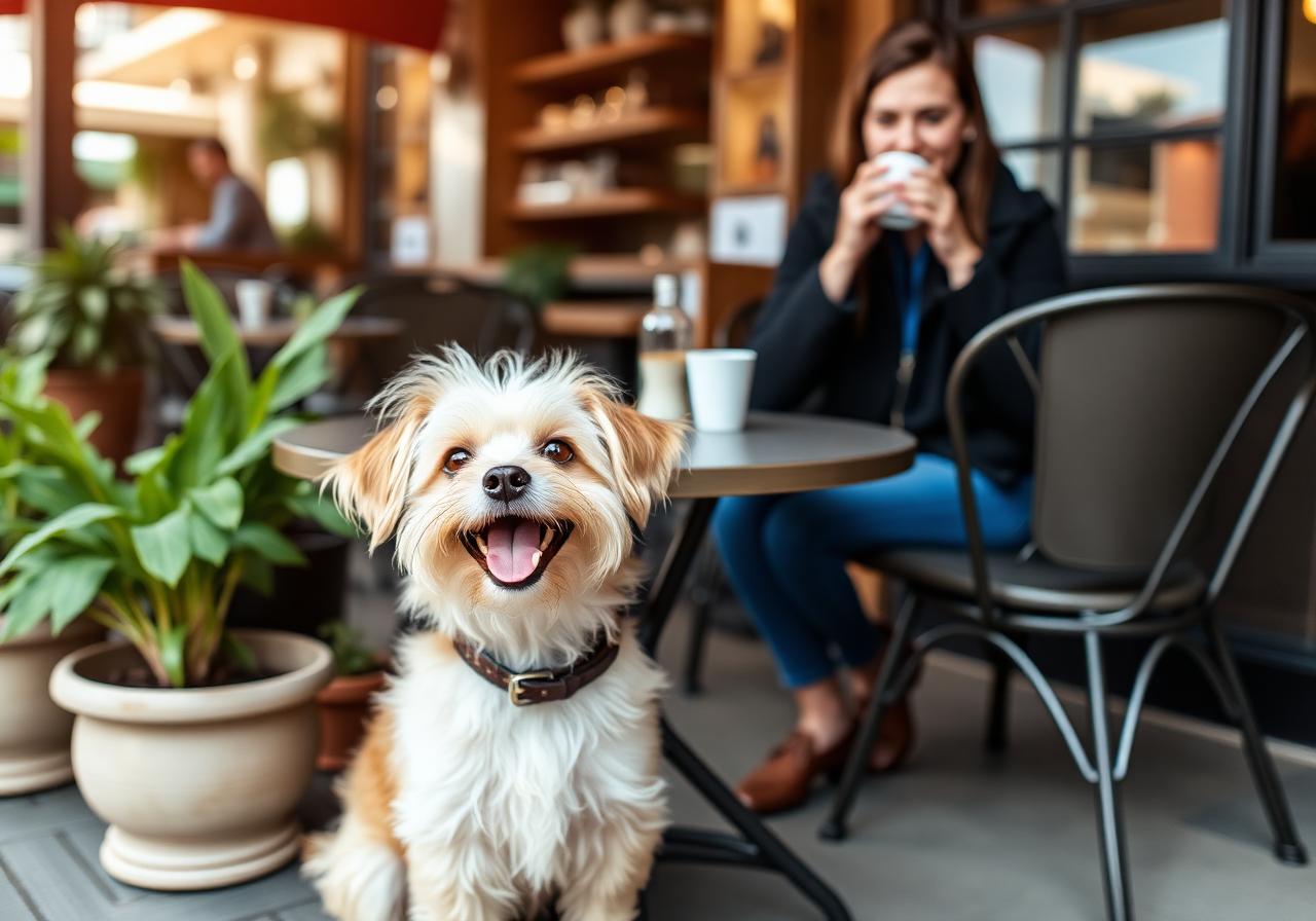 Perrito en restaurante pet friendly en Cuernavaca